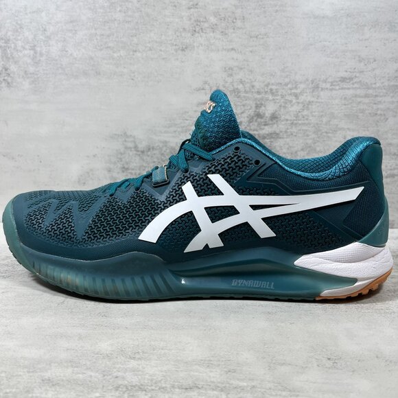 Asics Gel Resolution 8 OC Tennis Shoes - Men's Size 8.5 Wide - Green - Picture 1 of 10